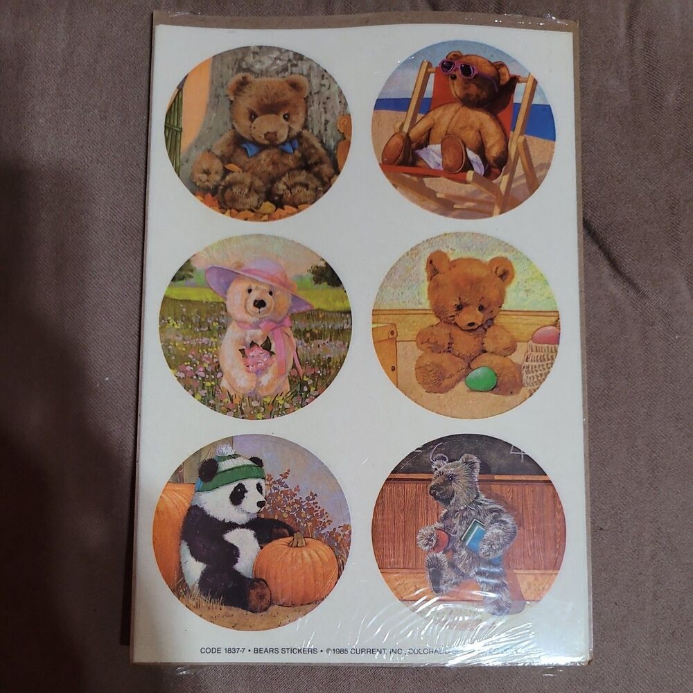 Bears Stickers 1985 Current Inc New Sealed